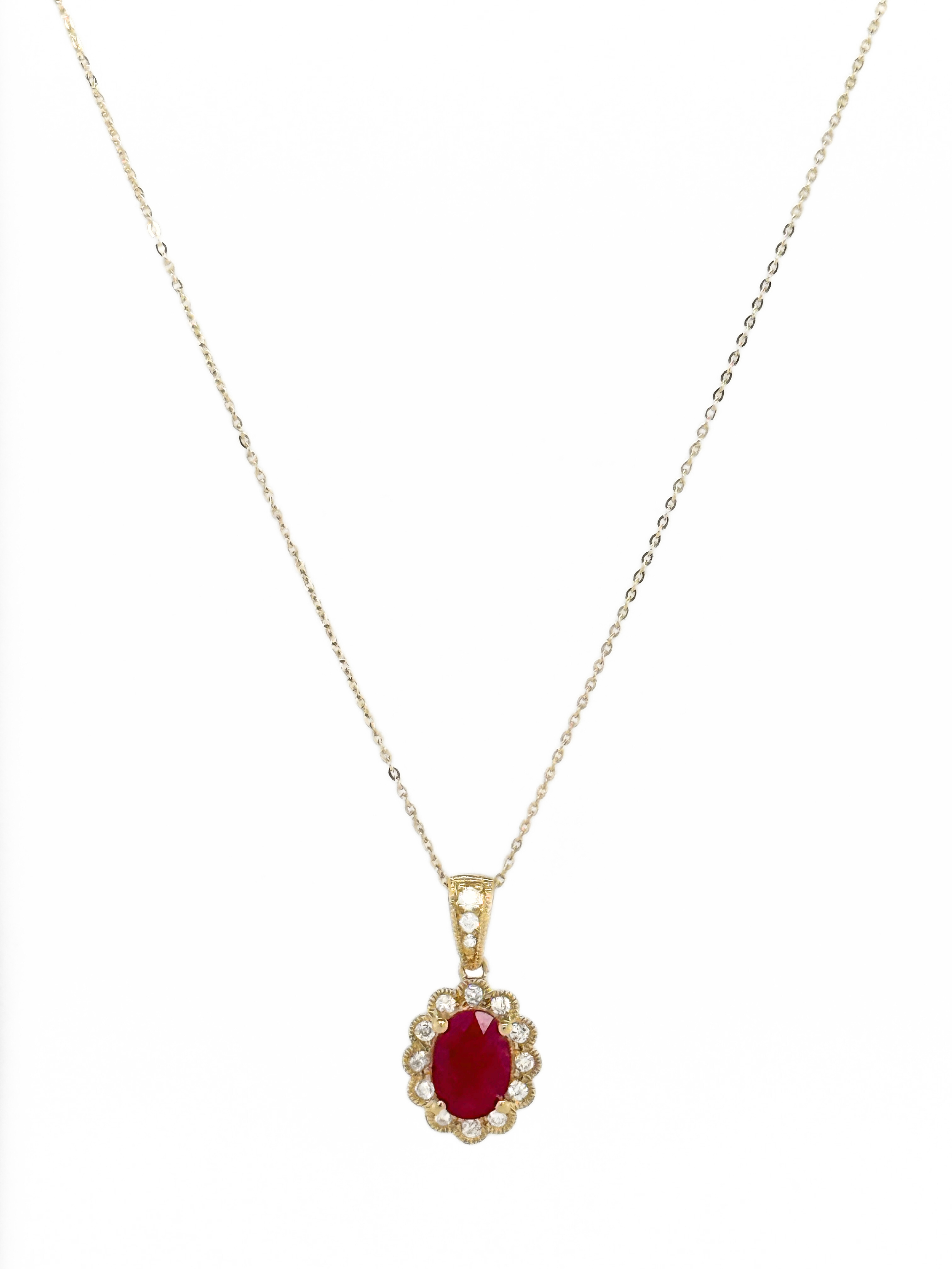 RUBY PENDANT W/CHAIN-402162